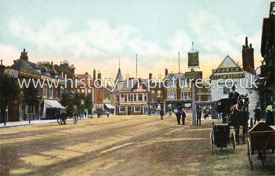 Enfield Town, looking East, Enfield, Middlesex. c.1906